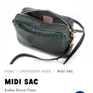 Clare V - Midi Sac - Loden Green Croco